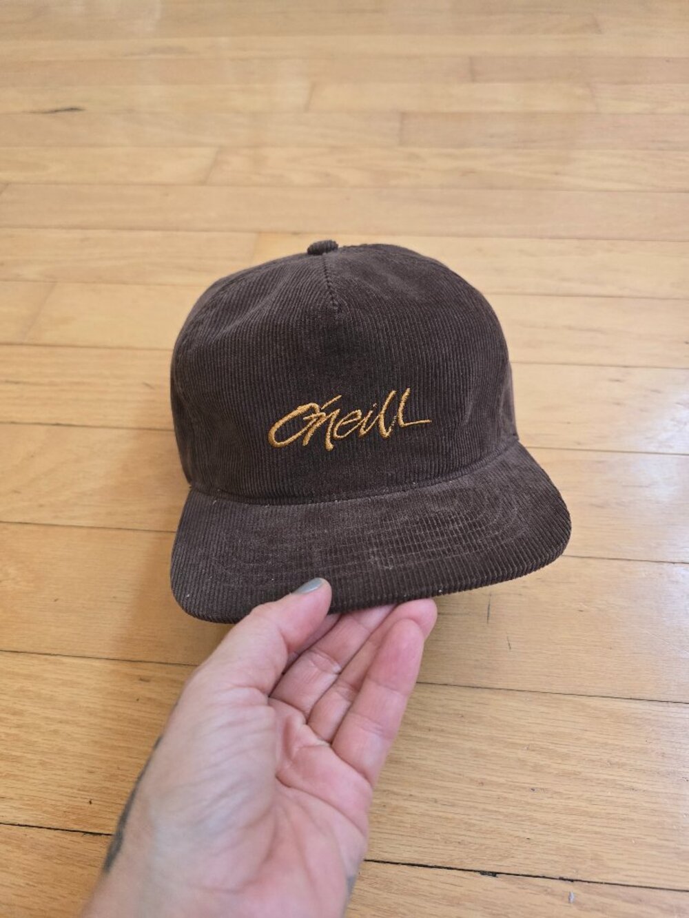 O'Neill | Brown Corduroy Gold Embroidery Surf Skate Cap Snapback Hat